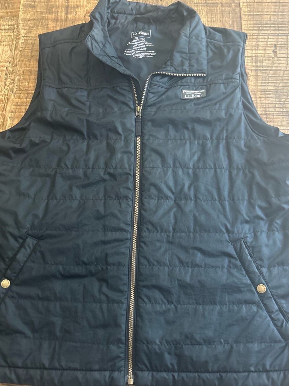 L.L.Bean Black Men's Quilted Vest Interior Label